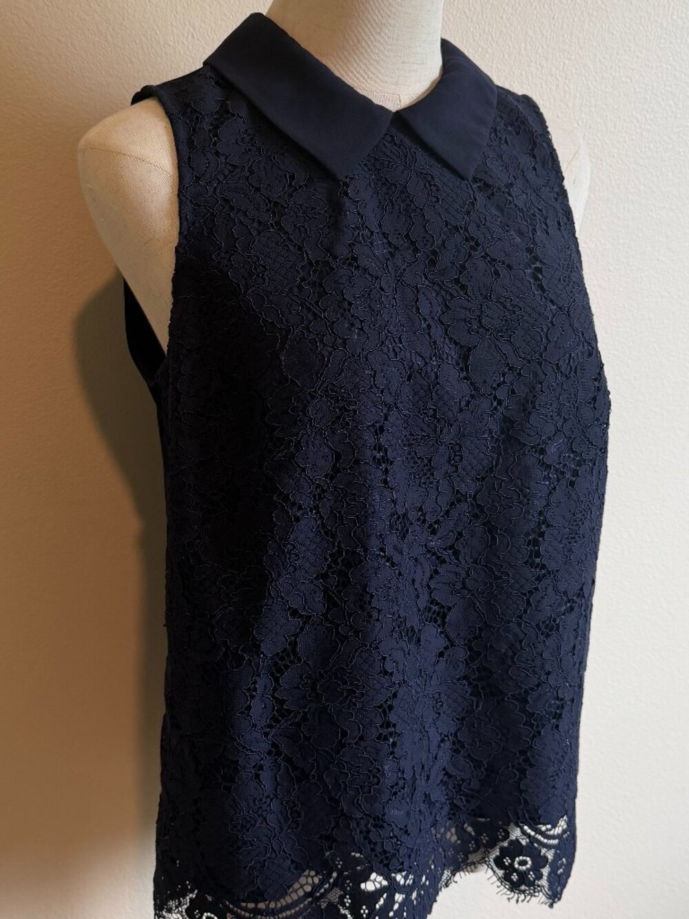 Banana Republic Blue Sleeveless Mixed Media Top S